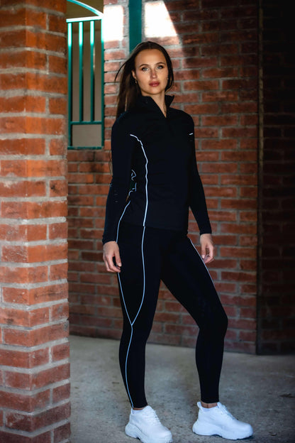 Active Reflective Winter Breeches Black